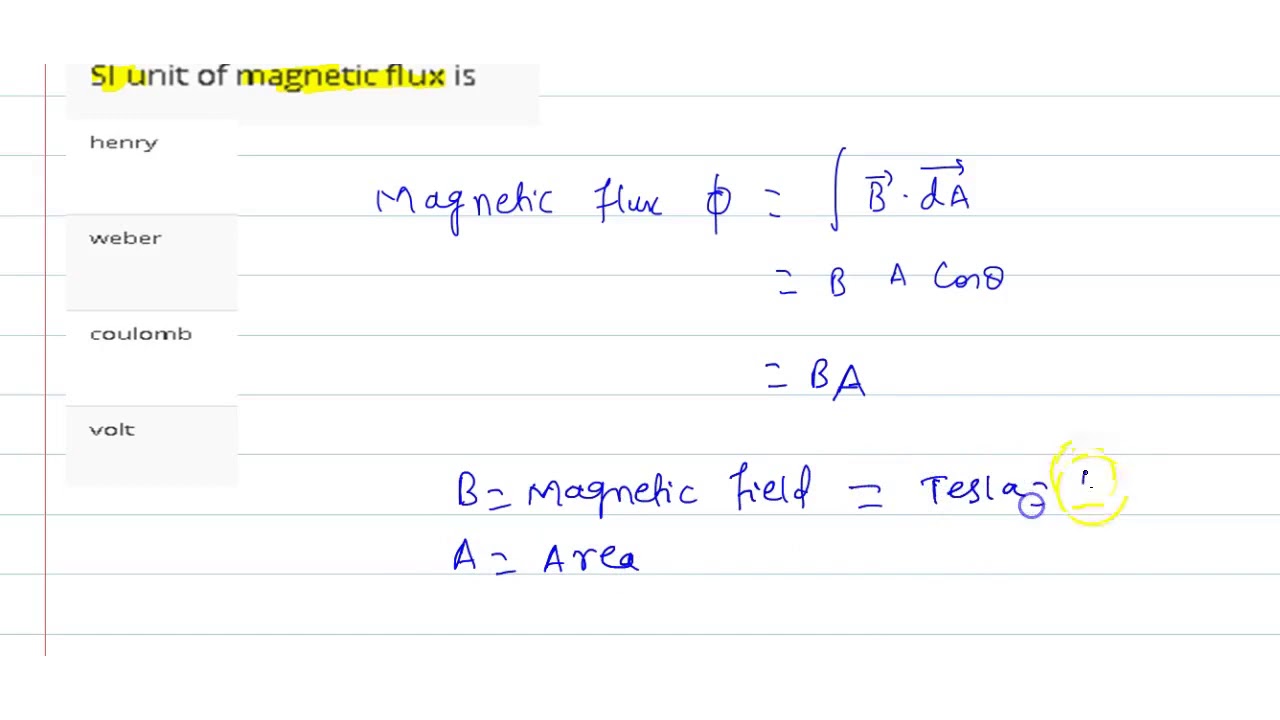 SI unit of magnetic flux is - YouTube