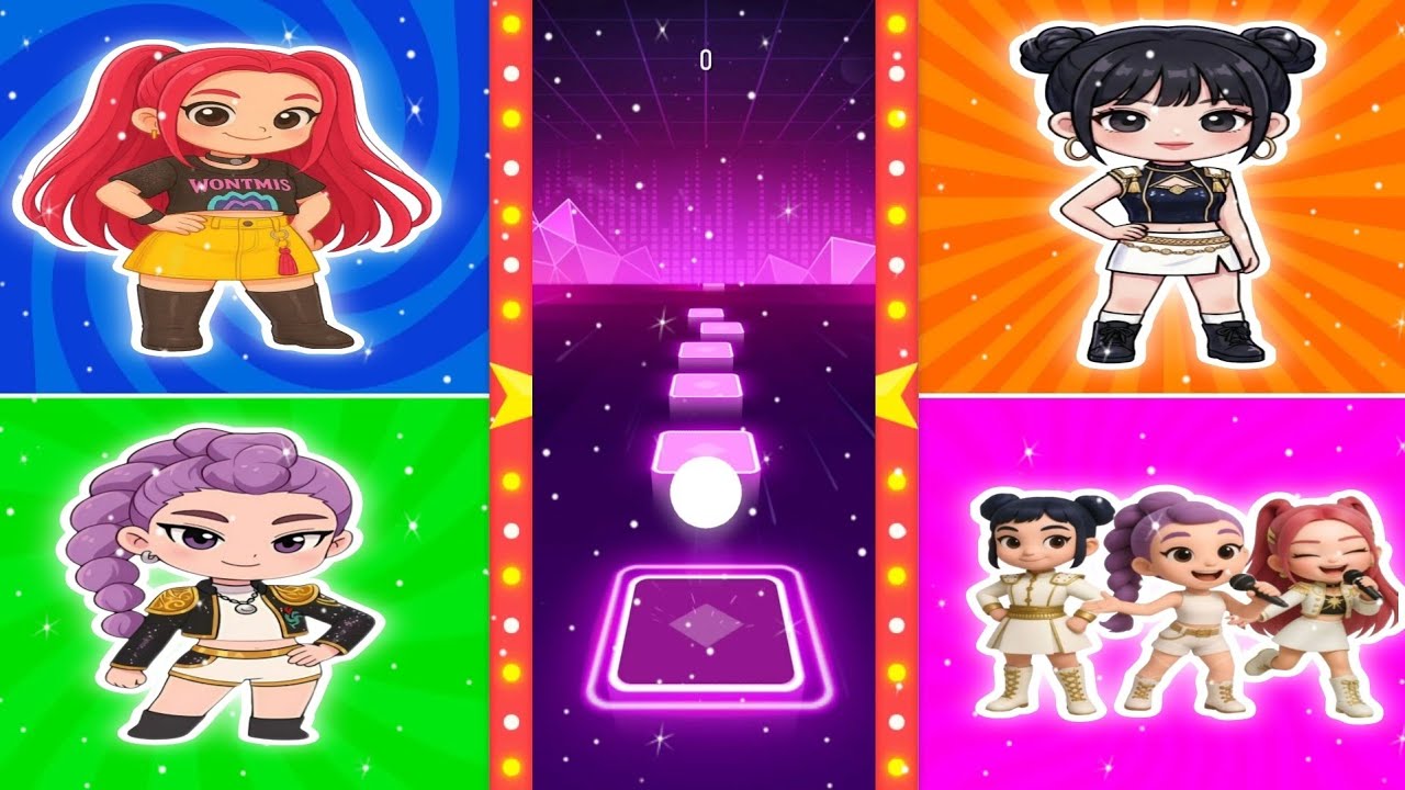 Kpop Demon Hunters: Tiles hop EDM RUSH 💃🕺#FUNNY#TILESHOP#SHORTS#YUTUBVIDEO