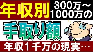 【年収300～1000万円】年収別の手取り額はいくら？生活費は…？一覧発表！