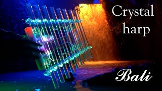 Сrystal waterfall song  Svaritanum quartz harp, deep meditation music, soundhealing, embient, Bali