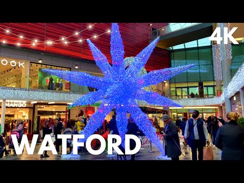 Watford Shopping Center Walking Tour  🇬🇧4K | Rainy Weather | London | United Kingdom