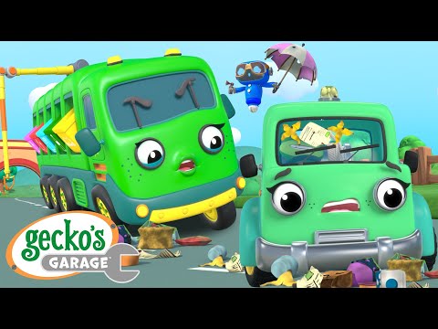 Trash Everywhere!!|Gecko's Garage|Funny Cartoon For Kids|Learning Videos For Toddlers
