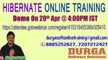 HIBERNATE Online Training by Mr. Nagoor Babu Demo on 20th Apr @4:00PM IST