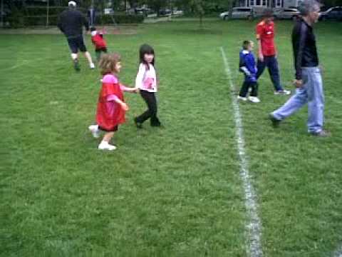 Ainsley and Charlotte on the soccer field