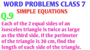 Each of the 2 equal sides of an isosceles triangle is twice as large as the third side.