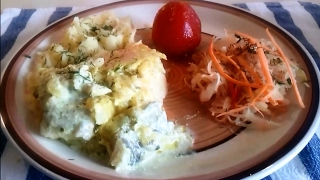 Хек в луково - сливочной заливке Как вкусно приготовить рыбу Хек в луково - сливочной заливке Как вкусно приготовить рыбу