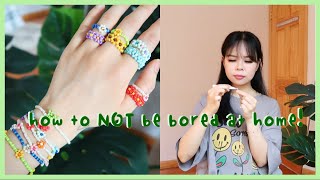 HOMEBODY VLOG | make beaded flower jewelry w/ me 🌸