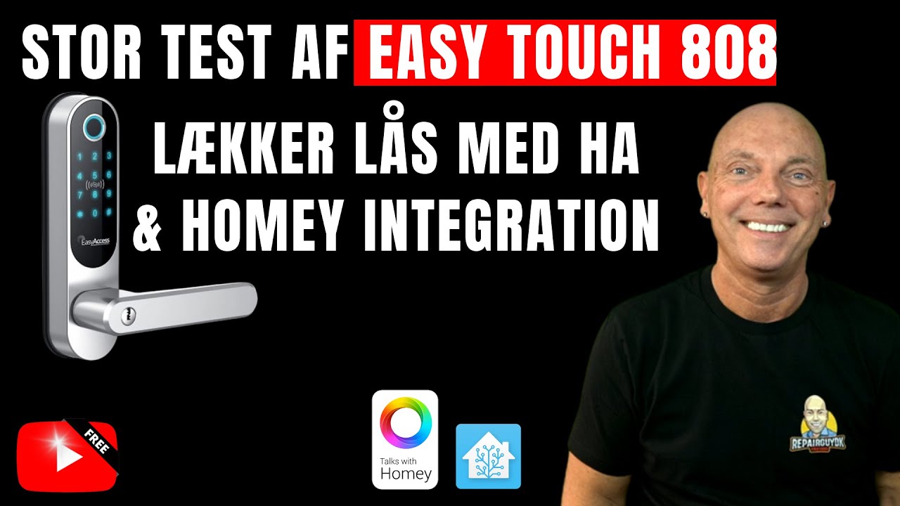 At placere omgive Picket STOR ! Test & Gennemgang af Easy Touch Smartlås - komp. med 3 Punkts låse /  Homey / Home Assistent! - YouTube