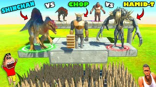 SHINCHAN TEAM vs CHOP TEAM vs HAMID-T TEAM DEATH BLADE FALL in ANIMAL REVOLT BATTLE SIMULATOR Hindi