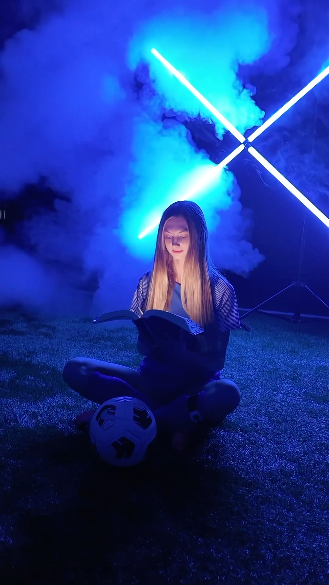 Need a light? Use a phone, or three! Bryant #Soccer #photoshoot ! #sportsphotography #football