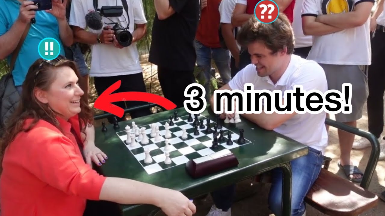 Judit Polgar shocks Magnus Carlsen with a beautiful deflection