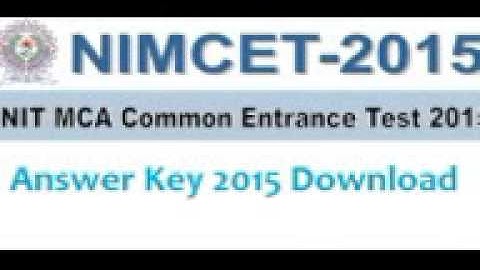 NIMCET answer key 2015 exam solutions keys for all sets nimcet2015 nita ac in