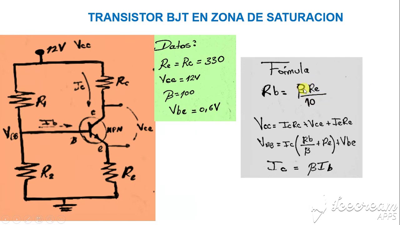 TRANSISTOR BJT AUTOPOLARIZADO EN ZONA DE SATURACION YouTube TRANSISTOR BJT AUTOPOLARIZADO EN ZONA DE SATURACION YouTube