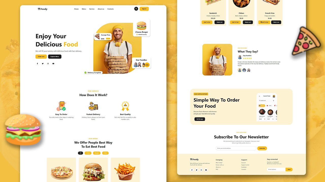 Complete Responsive Food / Restaurant Website Design Using HTML / CSS ...
