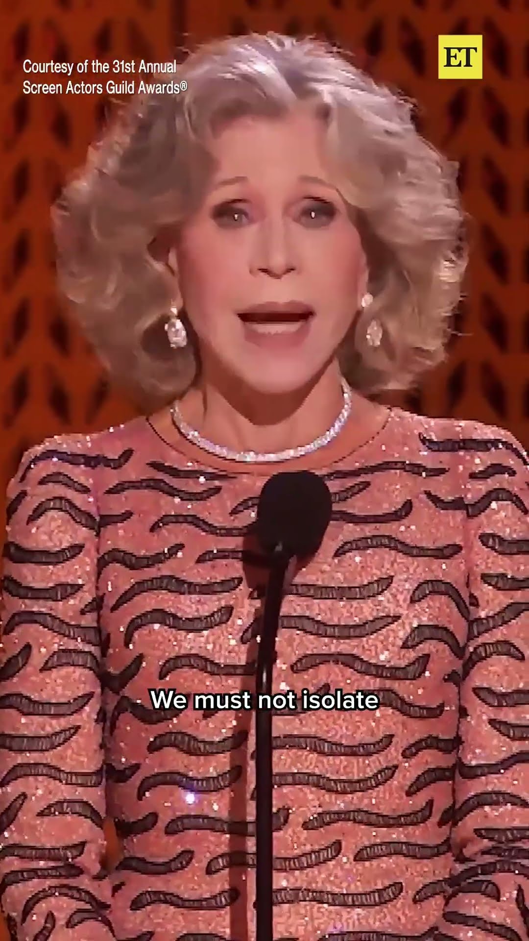 Jane Fonda spoke from her heart while accepting the Lifetime Achievement Award at the #SAGAwards.