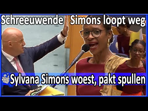 Schreeuwende Sylvana Simons loopt weg uit Tweede Kamer - Debat over de werkwijze van de NCTV