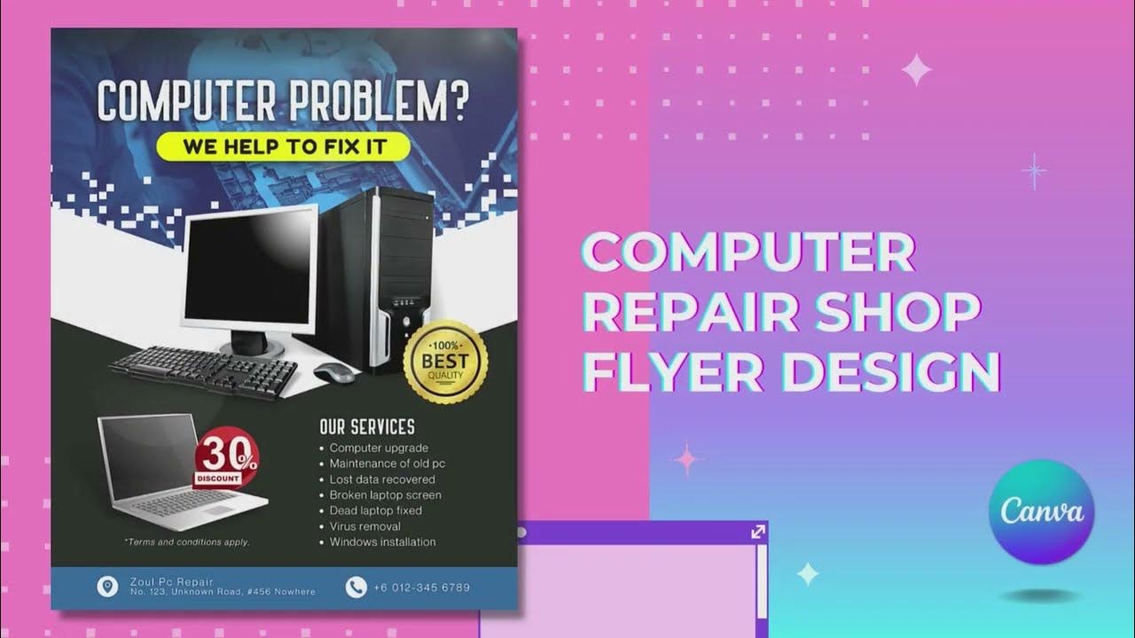 Guide to Design a Computer Repair Shop Flyer Using Canva YouTube