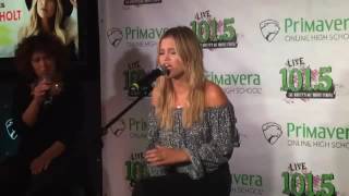 Olivia Holt performs Selena Gomez's "Hands to Myself" at LIVE 105.1 Phoenix