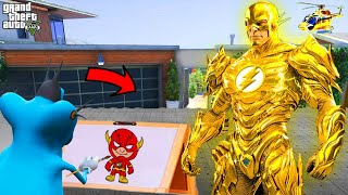 GTA 5 : Oggy Uses Magical Painting To Make Scary Golden Flash In Gta 5 | Gta 5 Avengers