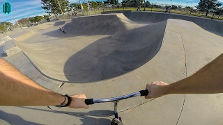 SCOOTER TRICKS AT AWESOME SKATE PARK!! SCOOTER TRICKS AT AWESOME SKATE PARK!!