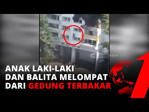 Menegangkan! Detik-detik Anak Laki-laki & Balita Terjun Bebas dari Gedung Terbakar | tvOne