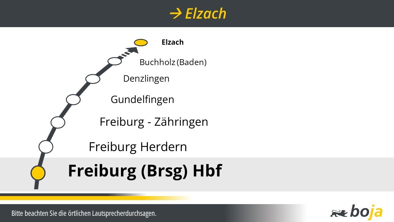 SWEG Ansagen | S2 Freiburg (Brsg) Hbf - Elzach | BoJa Ansagen