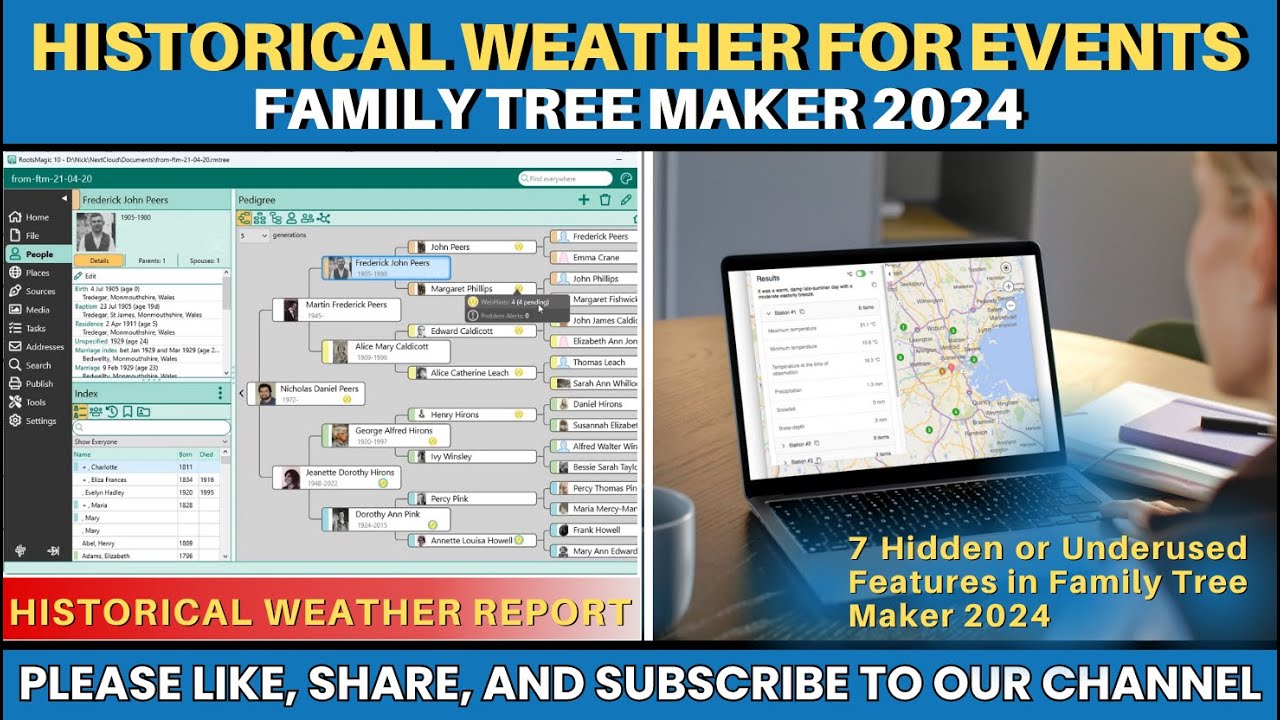 Historical Weather for Events | Family Tree Maker 2024
