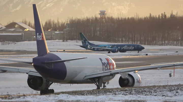 Plane Spotting At Anchorage Alaska Airport  Lots of Boeing 747 Cargo Airplanes