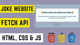 Random Jokes Generator Website using HTML, CSS & JS | Fetch Dad Joke API | #webdevelopment screenshot 1