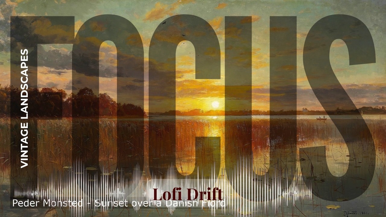Focus - Lofi Drift with Vintage Landscapes | Sunset over a Danish Fiord 1080p… & others