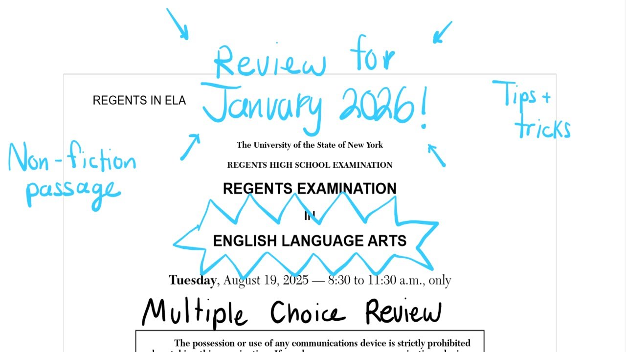 August 2025 English Language Arts (ELA) Regents Review (Part 1, Passage ...