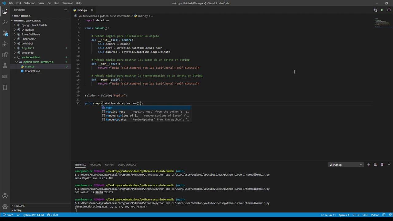 Curso intermedio con Python #1. Metodos Magicos. - YouTube