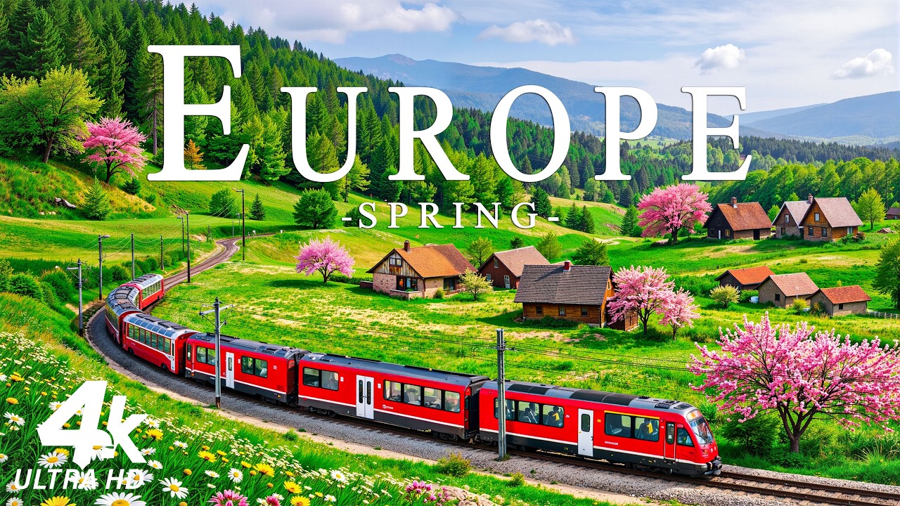 Europe in Spring 4K 🌿 Romantic Streets, Blooming Gardens & Scenic Views