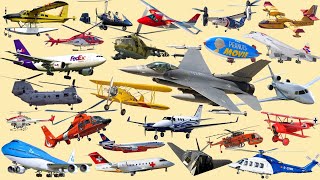Air Vehicle Colletion, Air Plane, Cargo Jet, Helicopter, Jumbo Jet | Vehicle Name Sounds for kids
