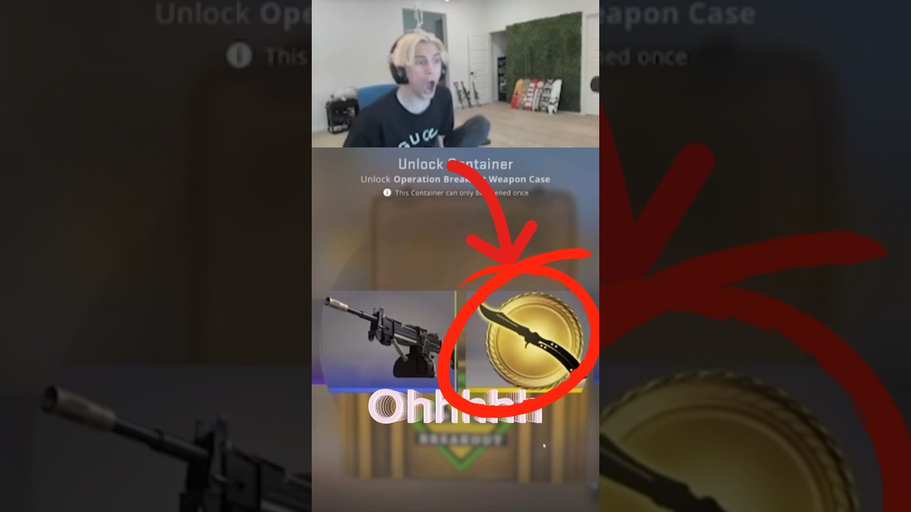 XQC crazy CSGO knife pull 