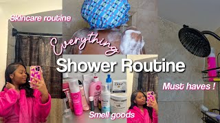 MY EVERYTHING SHOWER ROUTINE | feminine hygiene routine | skincare routine | body care \& more!! |