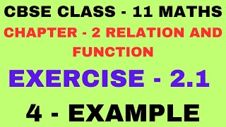 Example 4 Chapter 2 Exercise 2.1 | Chapter 2 Example 4 | Class 11 Maths | Relation and Function |...
