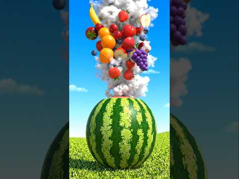 The watermelon burst open, and out came a multitude of fruits. #usashorts #Cartoonshorts
