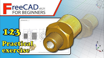 FreeCAD 0.21 Beginners tutorial: practical exercise 123 (PartDesign, Fasteners, Part)