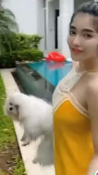 KUNTHADA BAIFERN WITH HER DOG || CUTE THAI GIRL