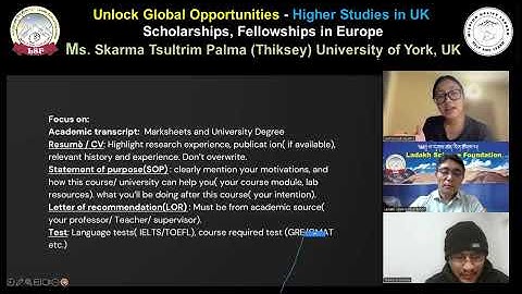 Ms. Skarma Tsultrim Palmo (Thiksey), University of York, UK [Scholarships, Higher studies in Europe}