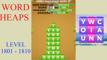 Word Heaps Level 1801 - 1810 | All Answers | Walkthrough