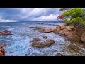 Relaxing waves on a cloudy day  sounds of mediterranean sea all day long