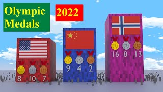 Winter Olympics Medal Count 2022, Olympic Medal Ranking by Country, 3D Comparison