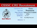 OSSSC CRE Recruitment 2026 ! Notification Out For Forest Guard, Forester And Excise Constable Post