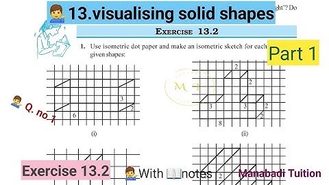 7th class maths| Chapter 13| 💁Visualising solid shapes| Exercise 13.2| 💁‍♀️Q no1 part 1|CBSE|NCERT|