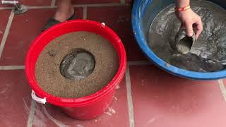 Good Idea  How to Cast Cement Pots from Plastic Buckets Simply and Beautifully