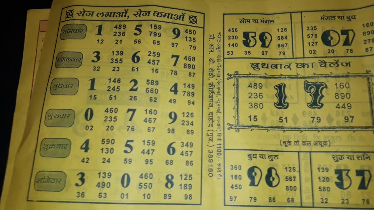 Hira Moti Satta Chart