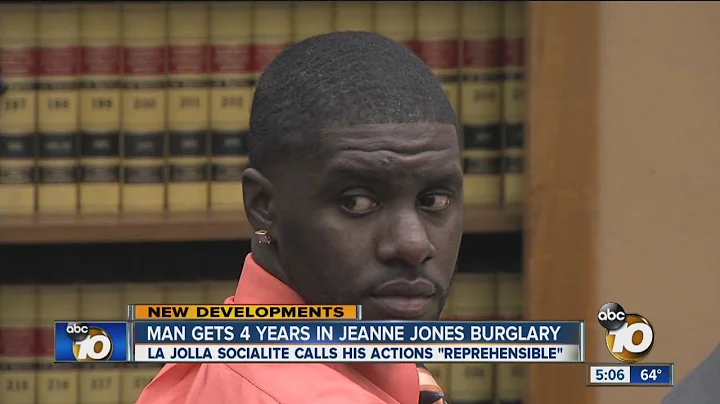 Man who broke into La Jolla home of author Jeanne Jones sentenced to 4 years in prison