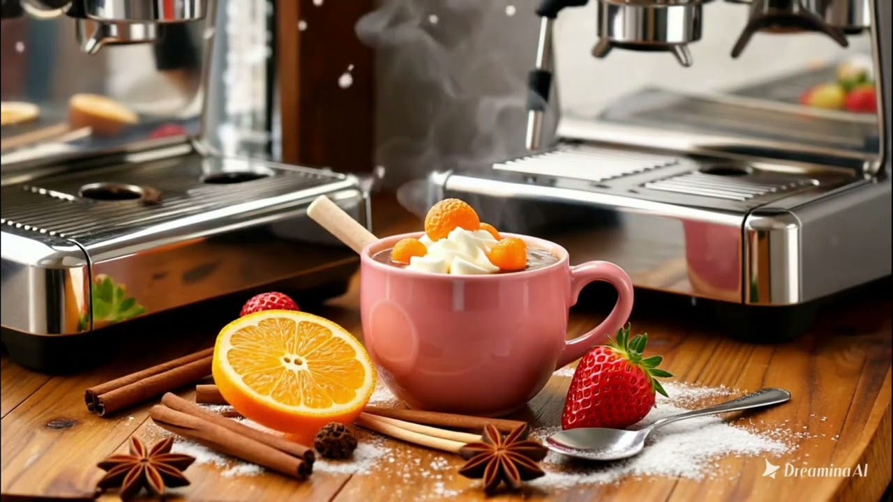 Cozy Winter Café Ambience ☕❄️ | Hot Chocolate by the Snowy Window